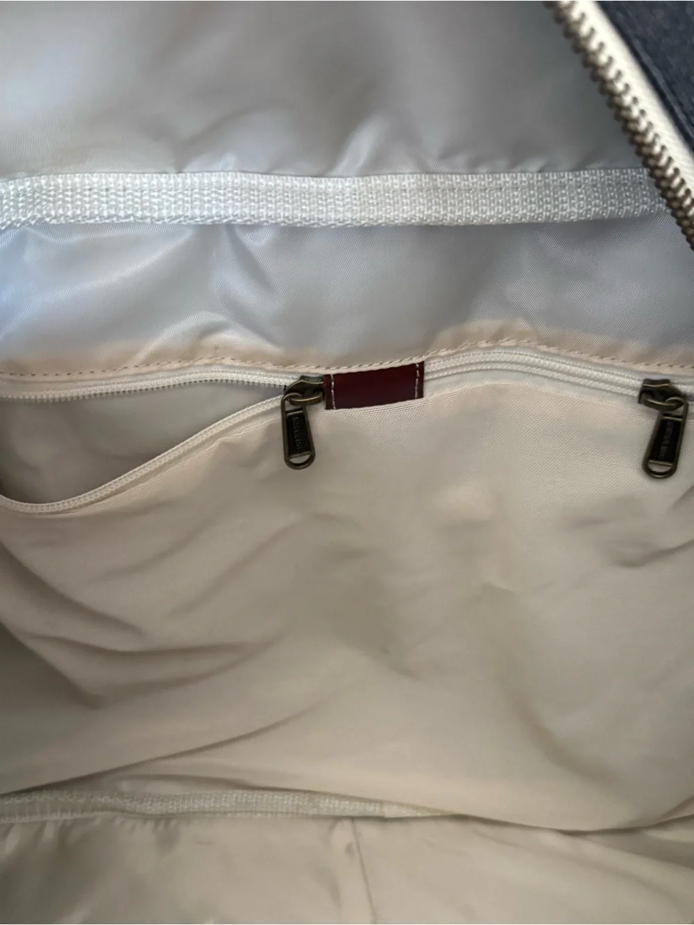 Birdling Black Canvas Duffel Bag with Cream Straps
